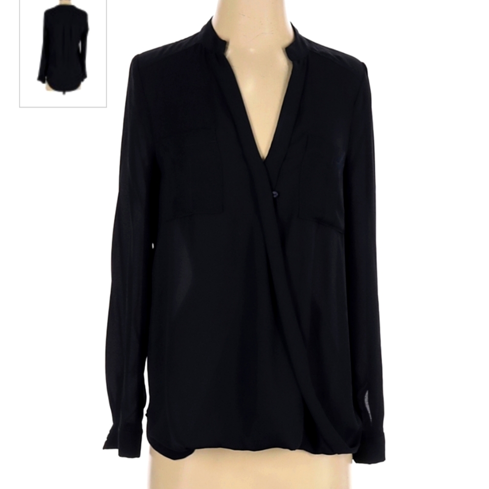 Maeve Anthropologie black blouse size 14